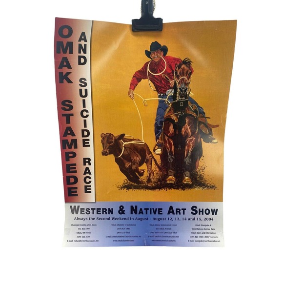 2004 Omak Stampede And Suicide Race Poster Western Native Art Show Rodeo - Picture 3 of 11